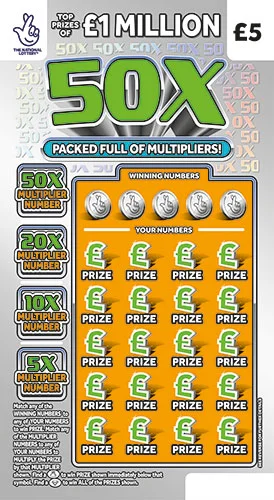 50X scratch-off ticket