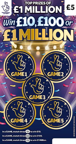 Win £10, £100 Or £1 Million scratch-off ticket