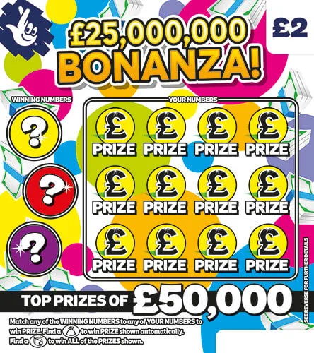 £25,000,000 Bonanza! scratch-off ticket
