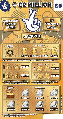 £2 Million Gold scratch-off ticket