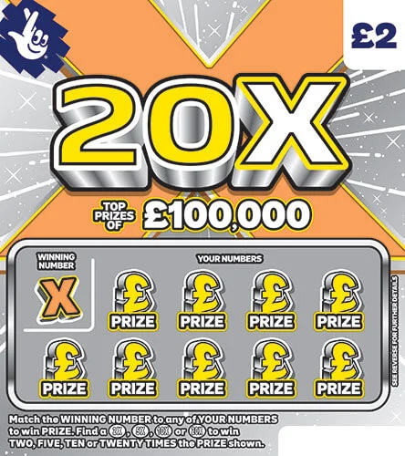 20X scratch-off ticket