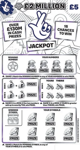 £2 Million Jackpot scratch-off ticket