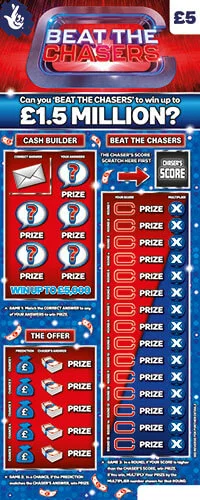 Beat The Chasers scratch-off ticket