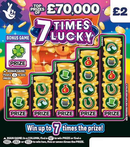 7 Times Lucky scratch-off ticket