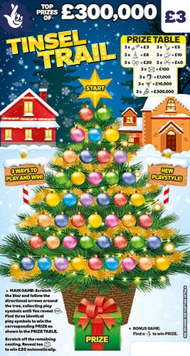 Tinsel Trail scratch-off ticket