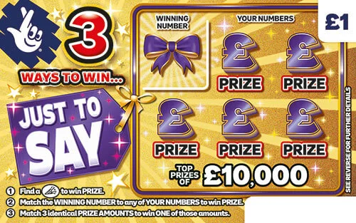 Just To Say scratch-off ticket