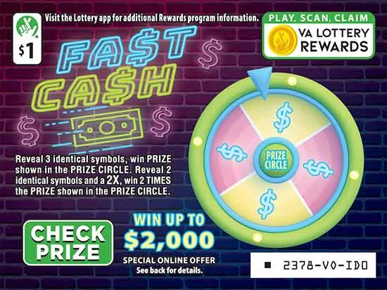 Fast Cash scratch-off ticket