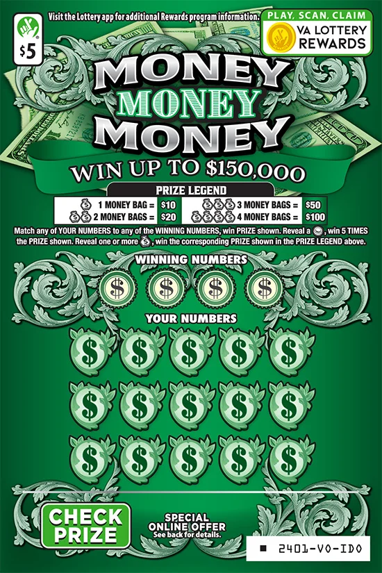 Money Money Money scratch-off ticket
