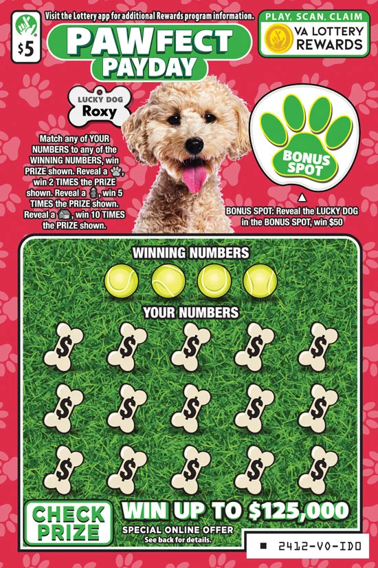 PAWFECT PAYDAY scratch-off ticket