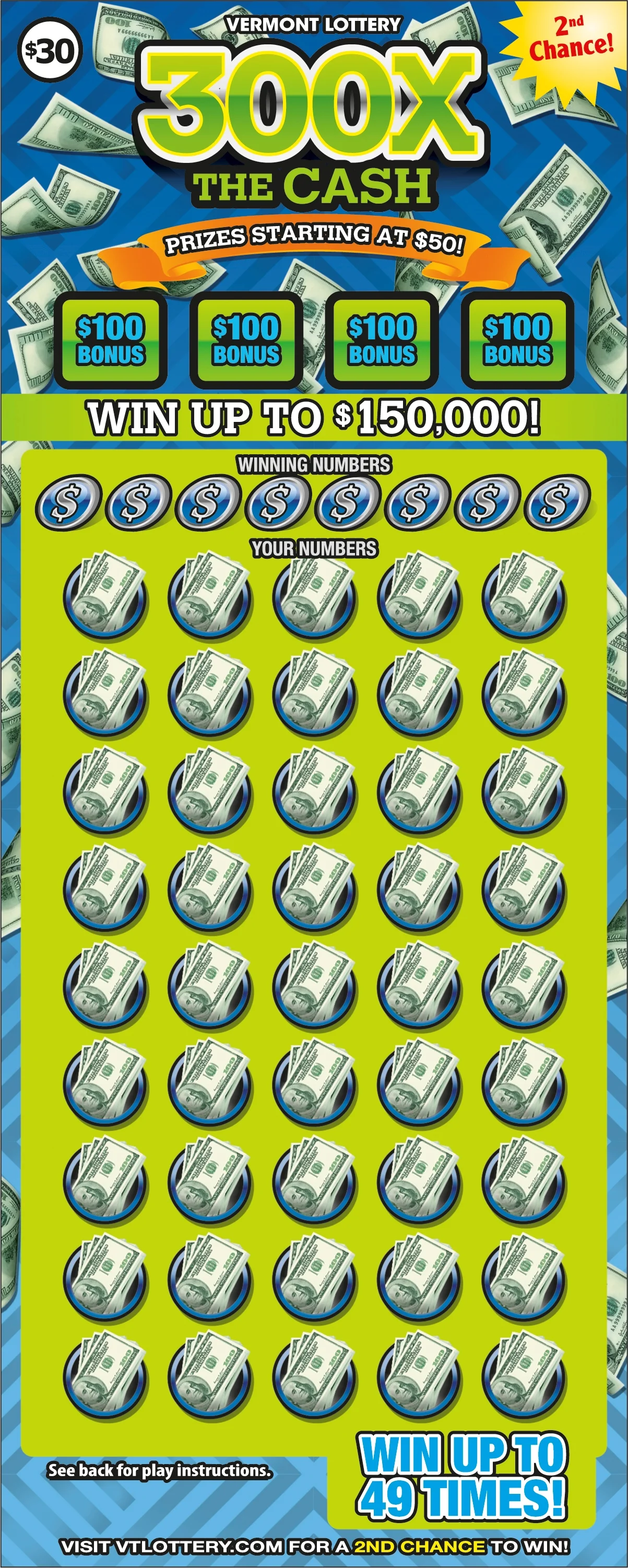 300x The Cash scratch-off ticket