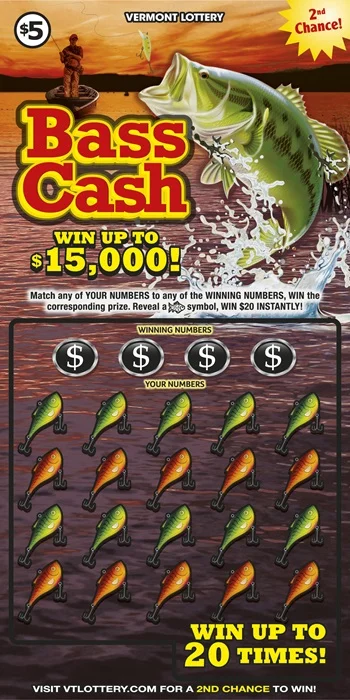 Bass Cash scratch-off ticket