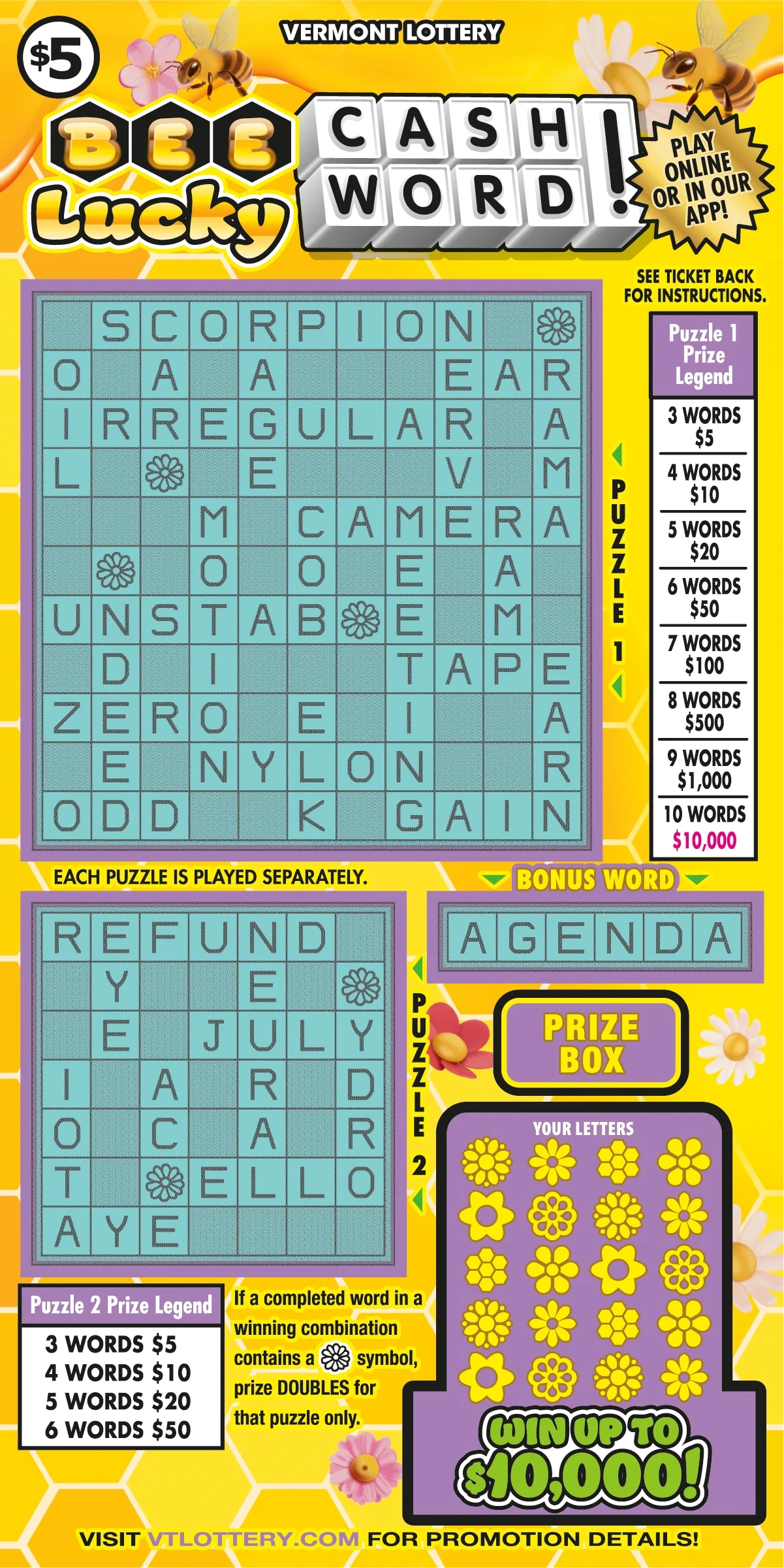 Bee Lucky Cashword!