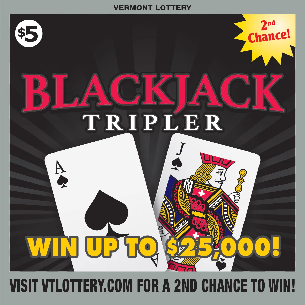 Blackjack Tripler scratch-off ticket