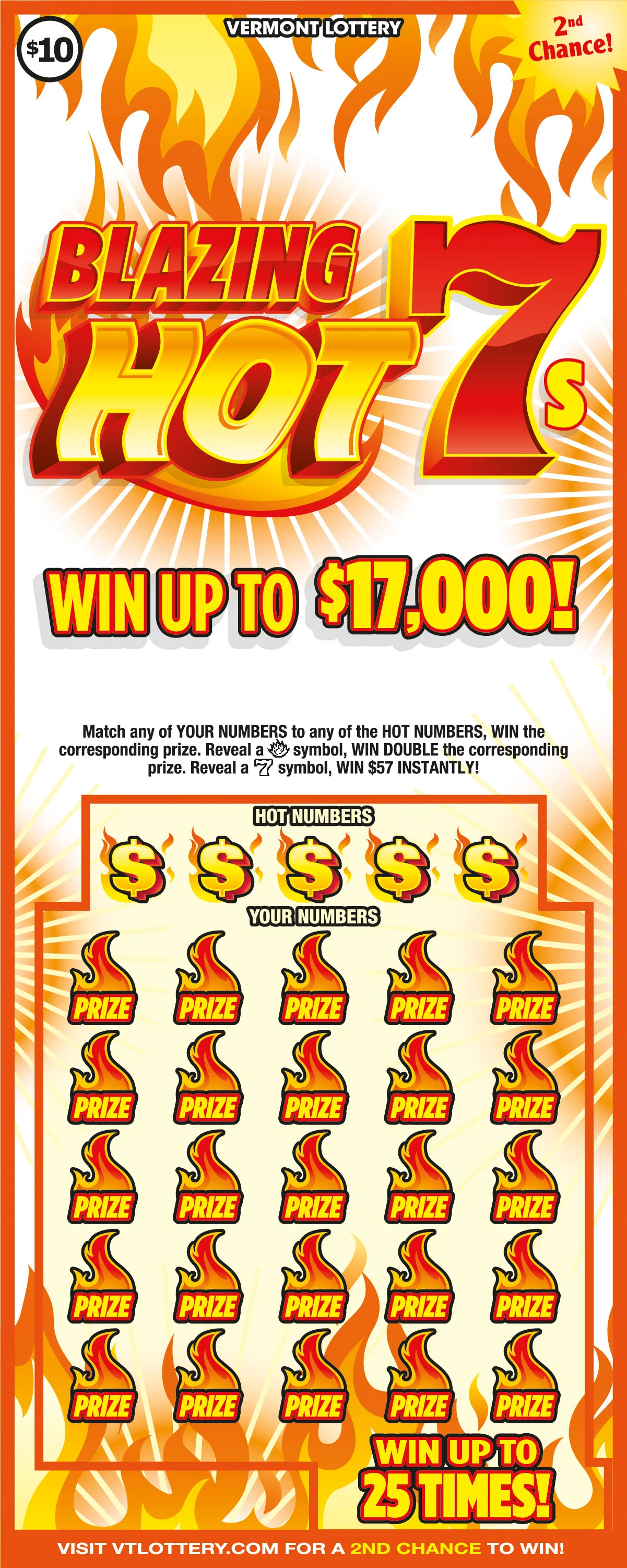 Blazing Hot 7s scratch-off ticket