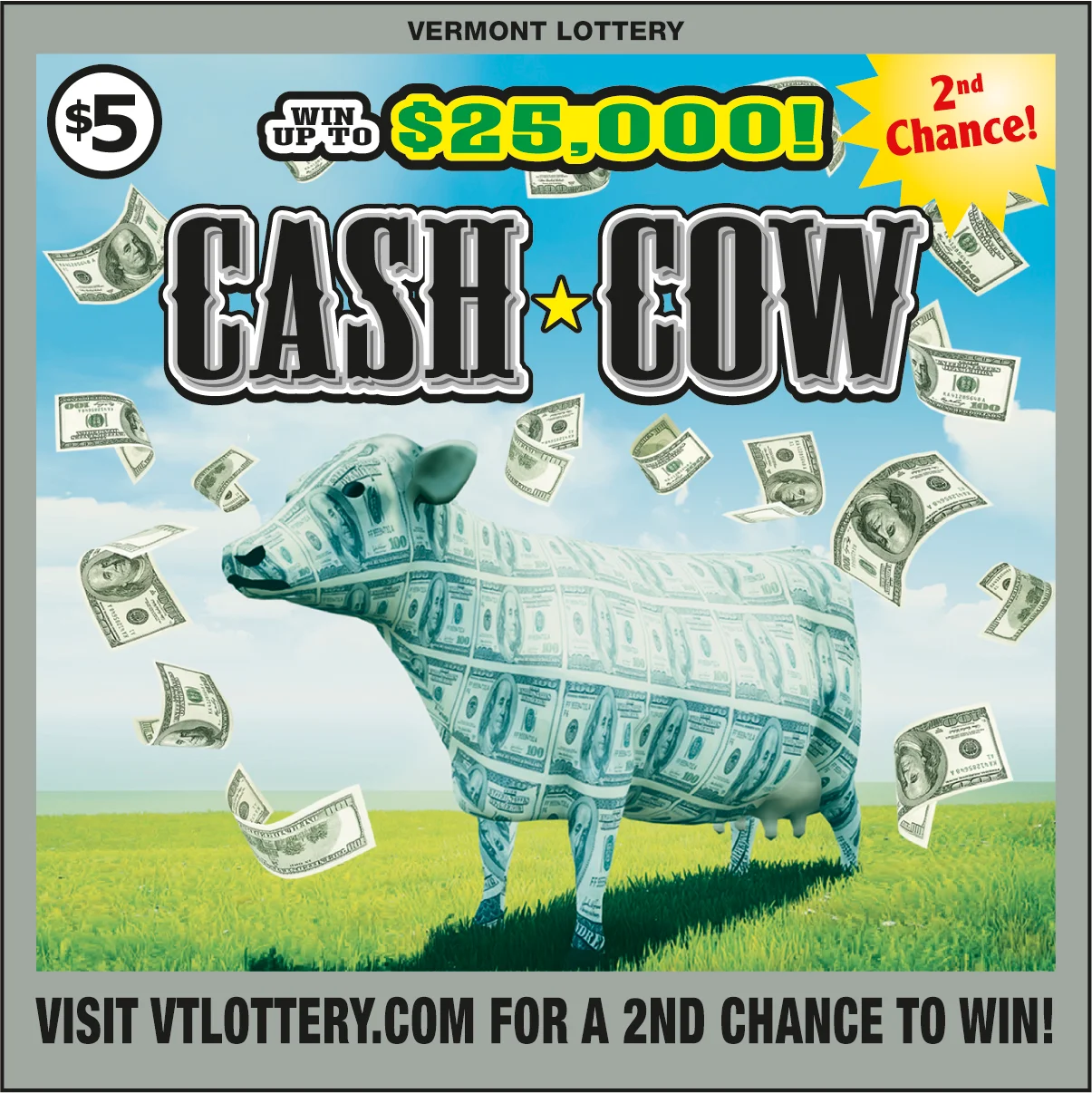 Cash Cow scratch-off ticket