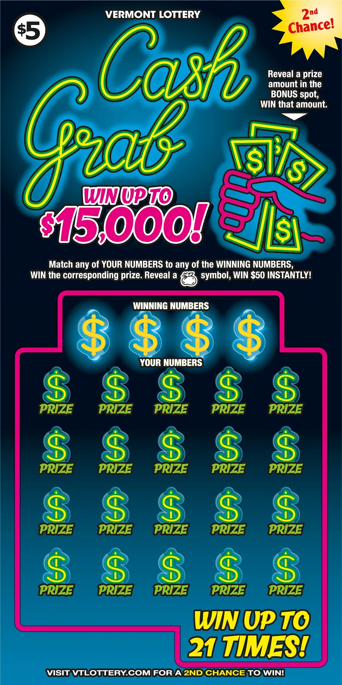 Cash Grab scratch-off ticket