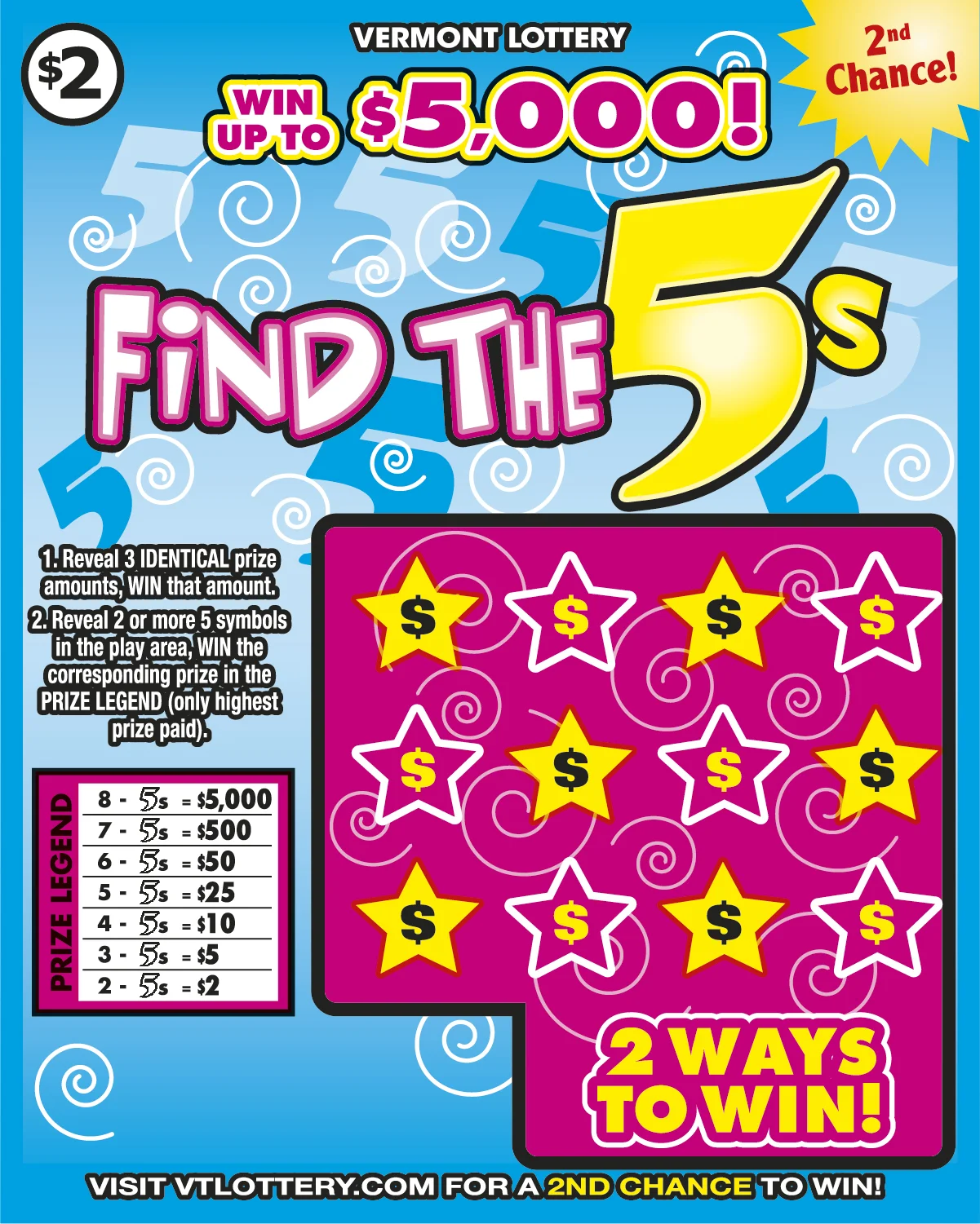 Find the 5s scratch-off ticket