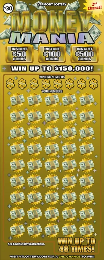 Money Mania scratch-off ticket