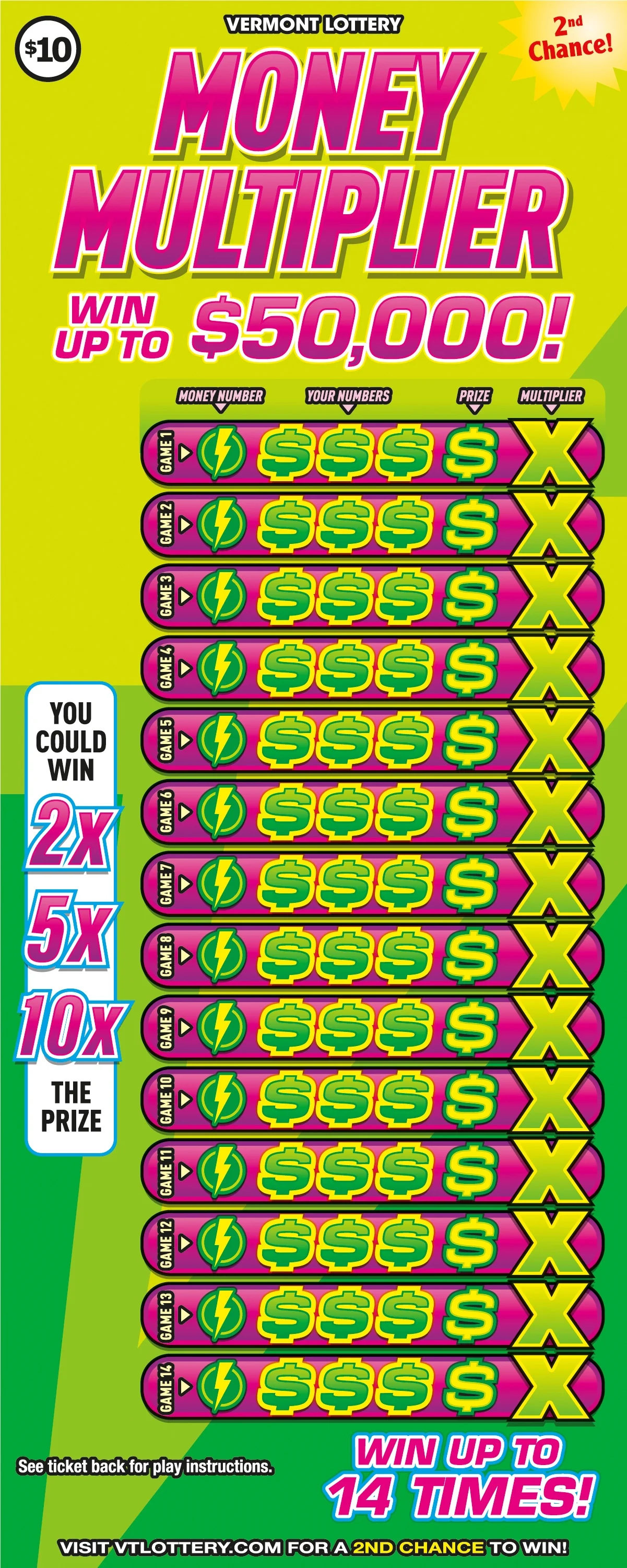 Money Multiplier scratch-off ticket