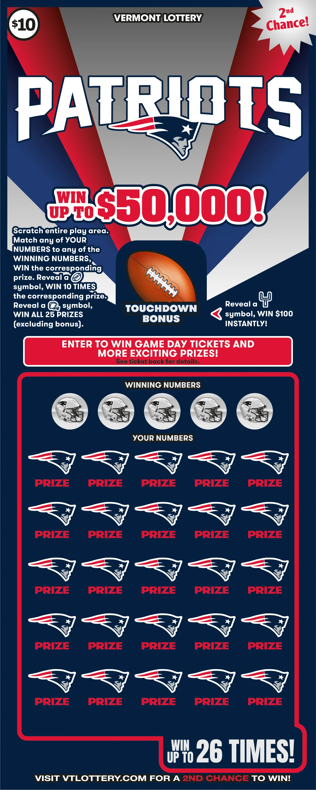 Patriots scratch-off ticket