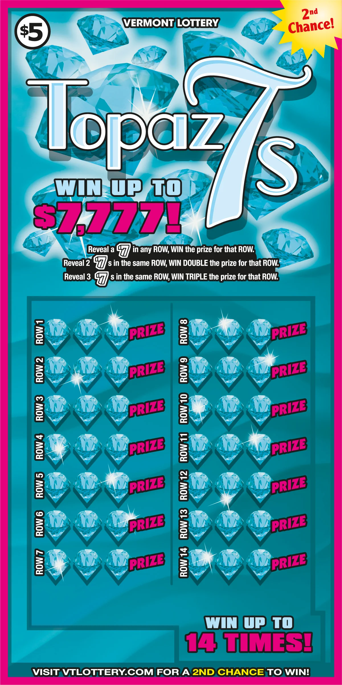 Topaz 7s scratch-off ticket