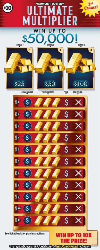 Ultimate Multiplier scratch-off ticket