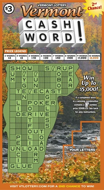 Vermont Cashword scratch-off ticket