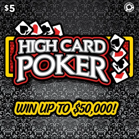 HIGH CARD POKER scratch-off ticket
