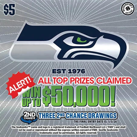 SEATTLE SEAHAWKS scratch-off ticket