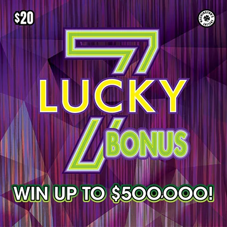 LUCKY 7 BONUS scratch-off ticket