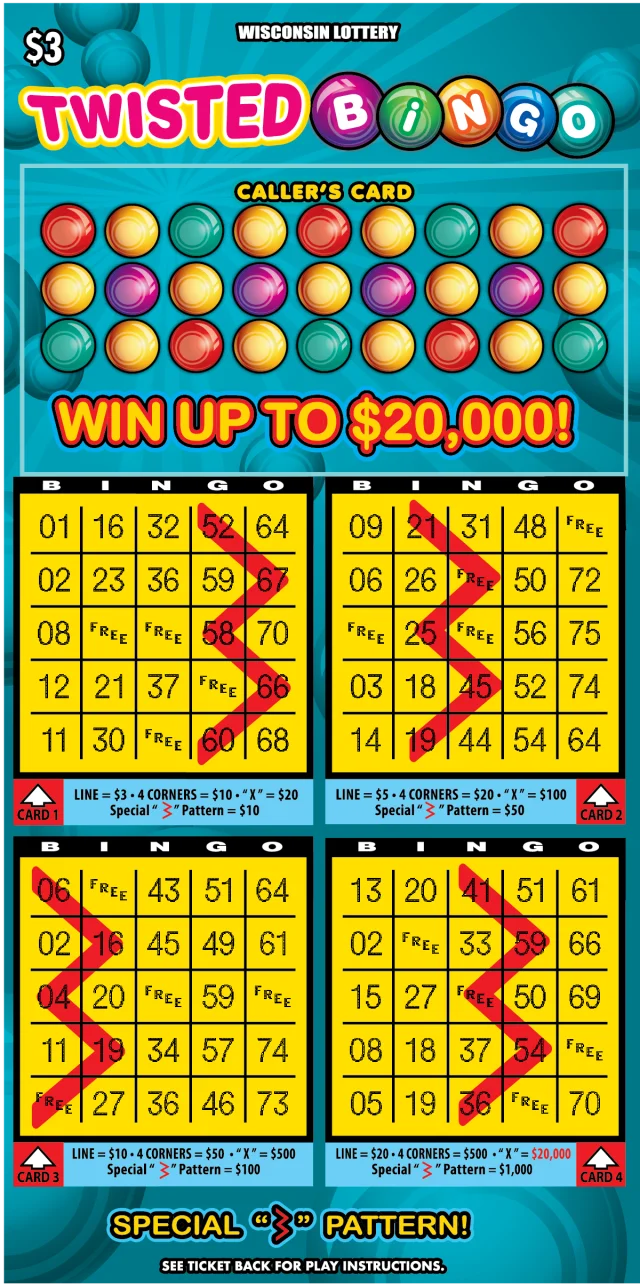 TWISTED BINGO scratch-off ticket