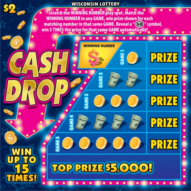CASH DROP scratch-off ticket