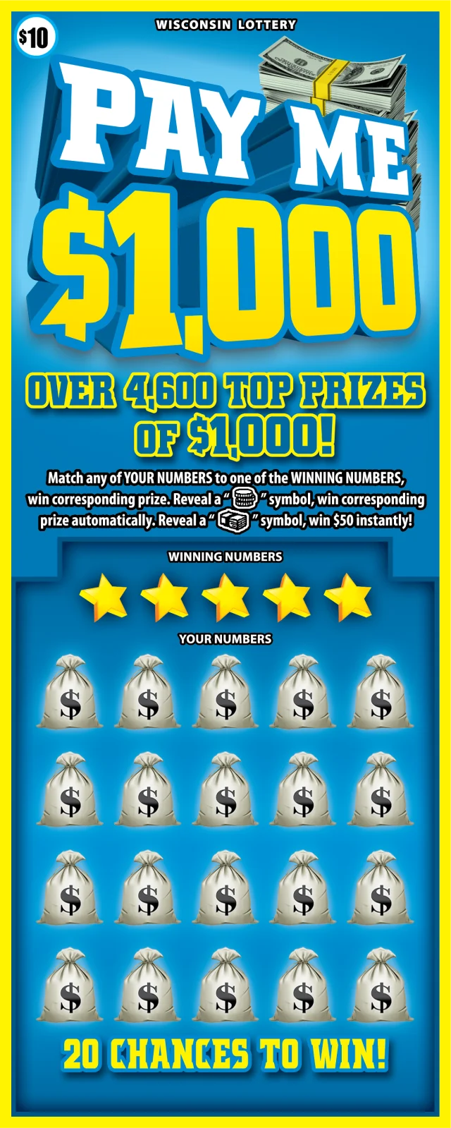 PAY ME $1,000 scratch-off ticket