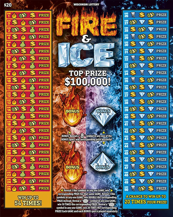 FIRE & ICE scratch-off ticket