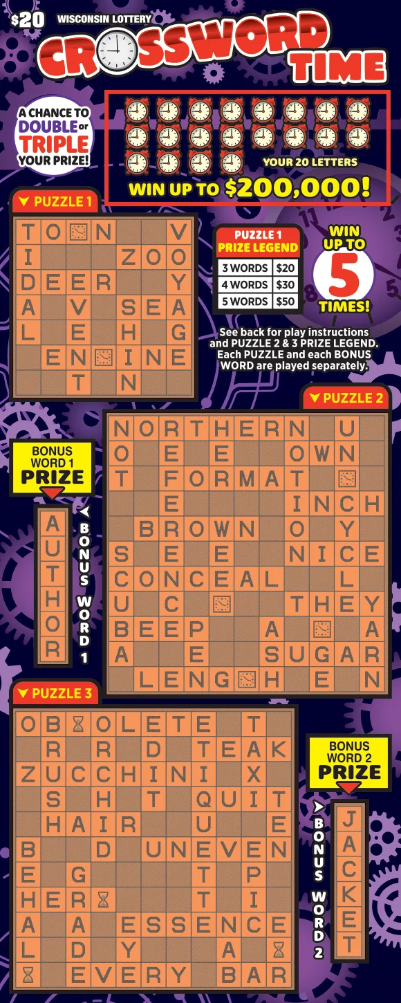 CROSSWORD TIME scratch-off ticket