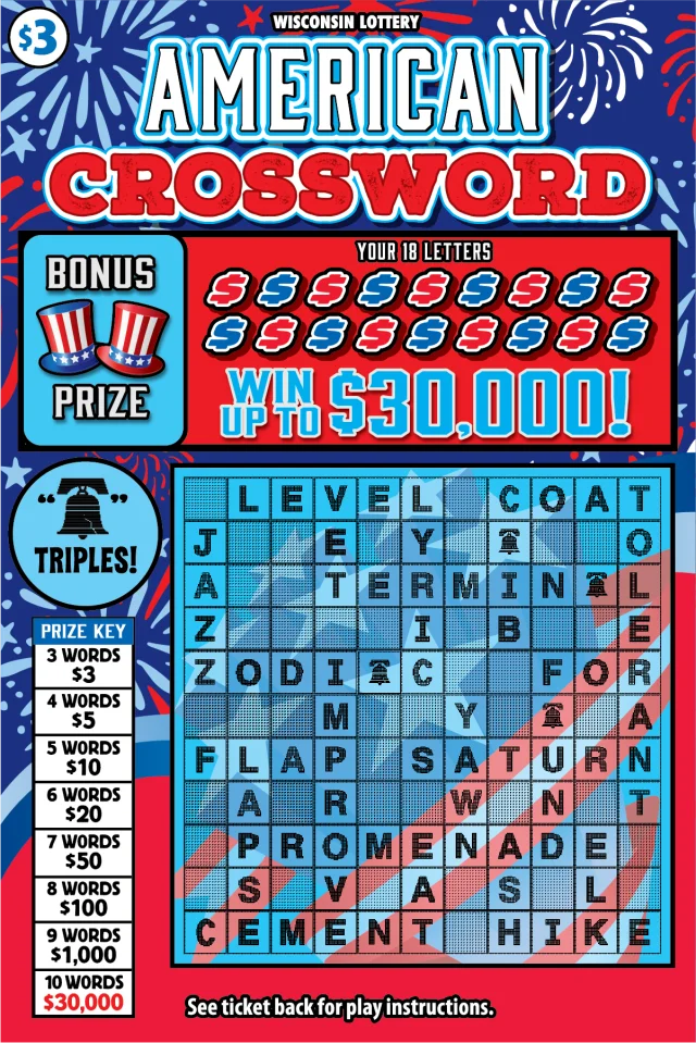 AMERICAN CROSSWORD scratch-off ticket