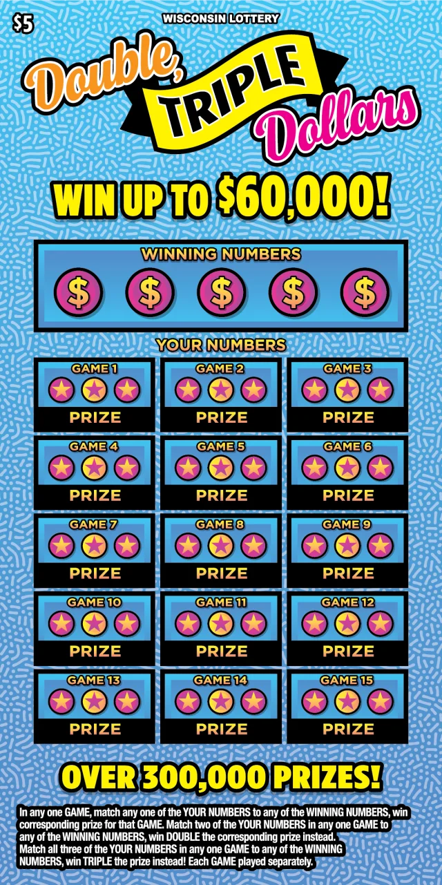DOUBLE TRIPLE DOLLARS scratch-off ticket