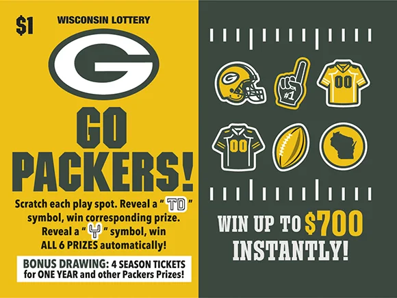 Wisconsin Just Launched 3 New Packers Scratch-Offs, Led by a $10 Game Rated 75
