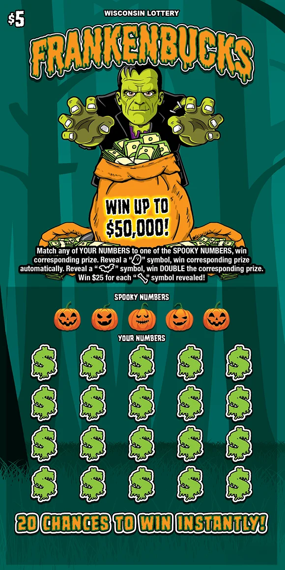 FRANKENBUCKS scratch-off ticket