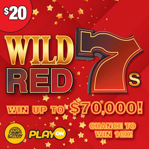WILD RED 7S scratch-off ticket