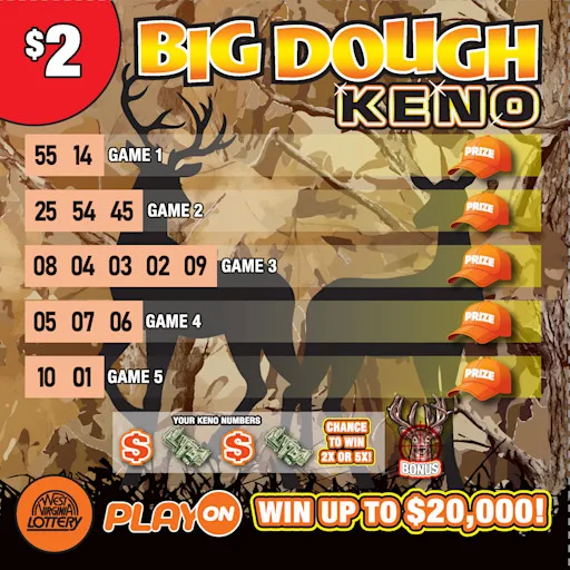 DOUGH-BEE-DILL-KING KENO $2 West Virginia Lottery scratch-off ticket