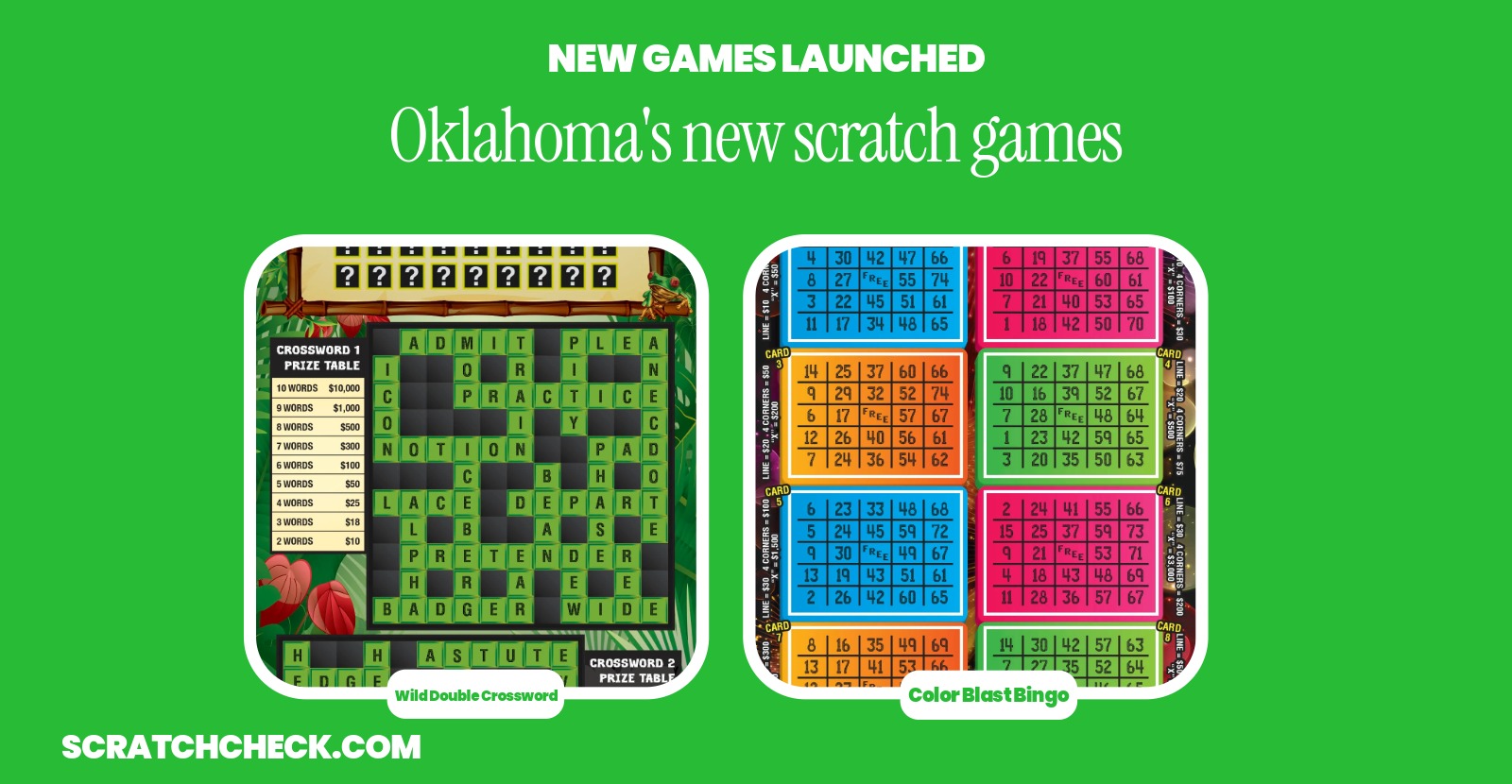 Oklahoma Launched 6 New Scratch-Offs