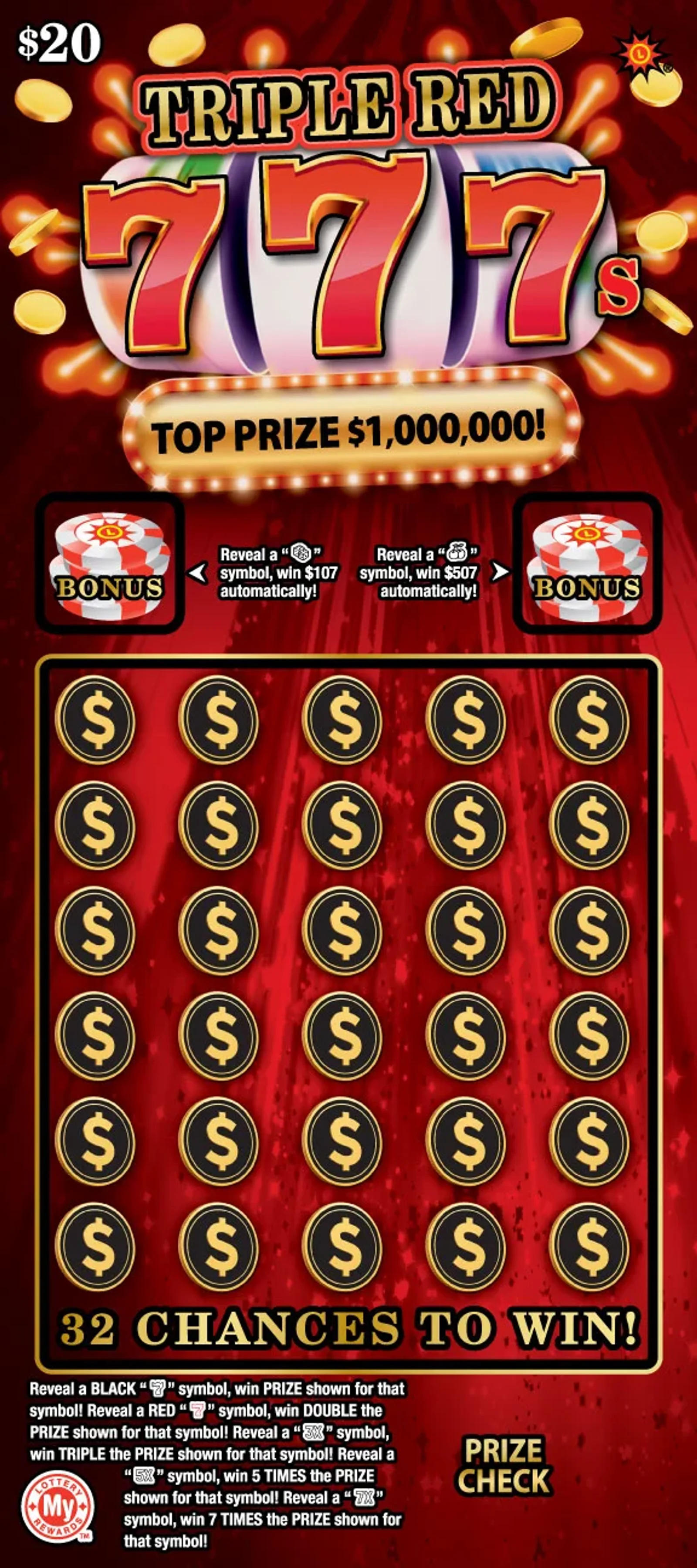 Maryland Lottery Triple Red 777s