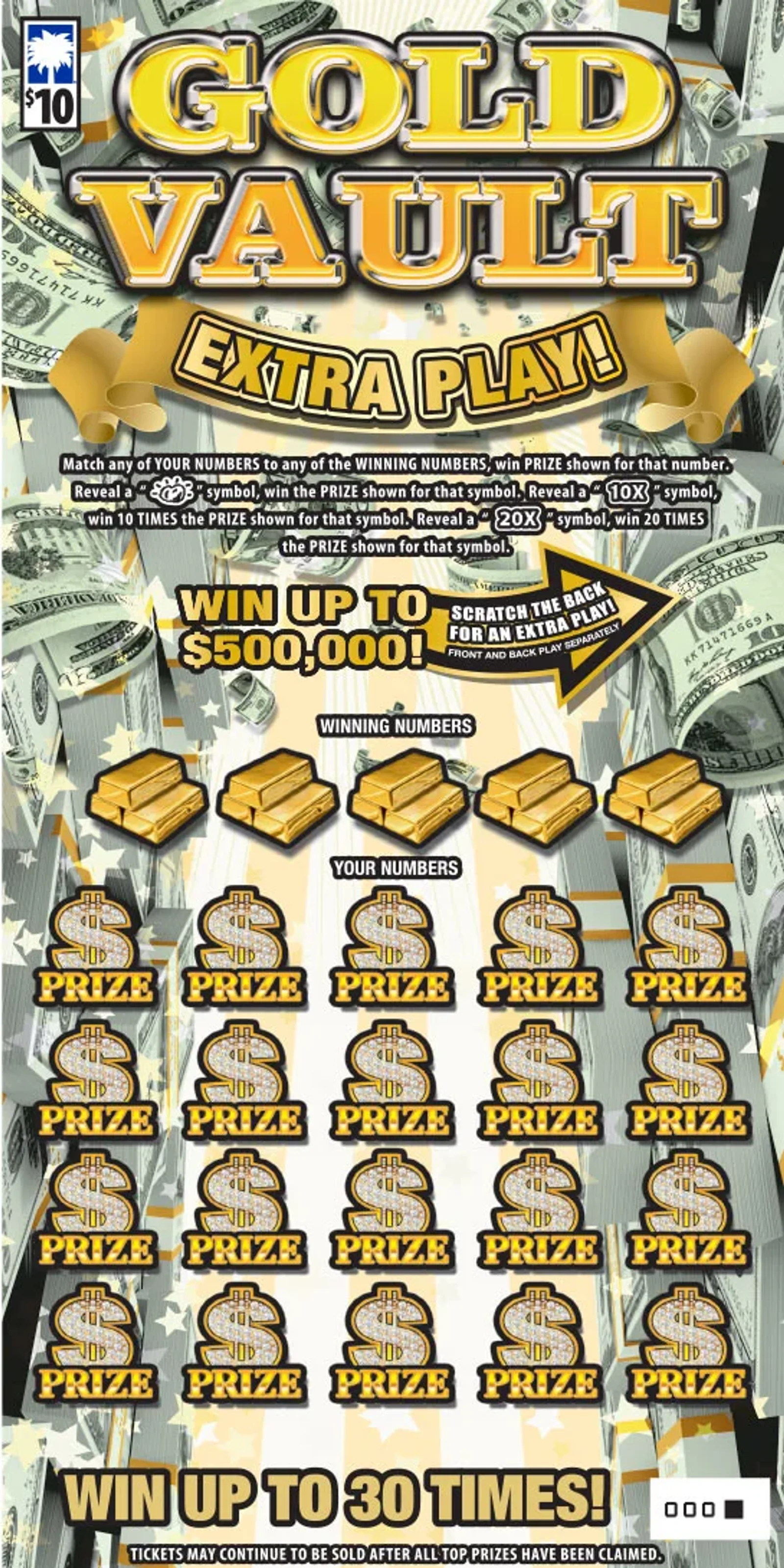 Gold Vault Extra Play game. A 'Vision' Told a South Carolina Man to Buy a Ticket, and He Won $500,000