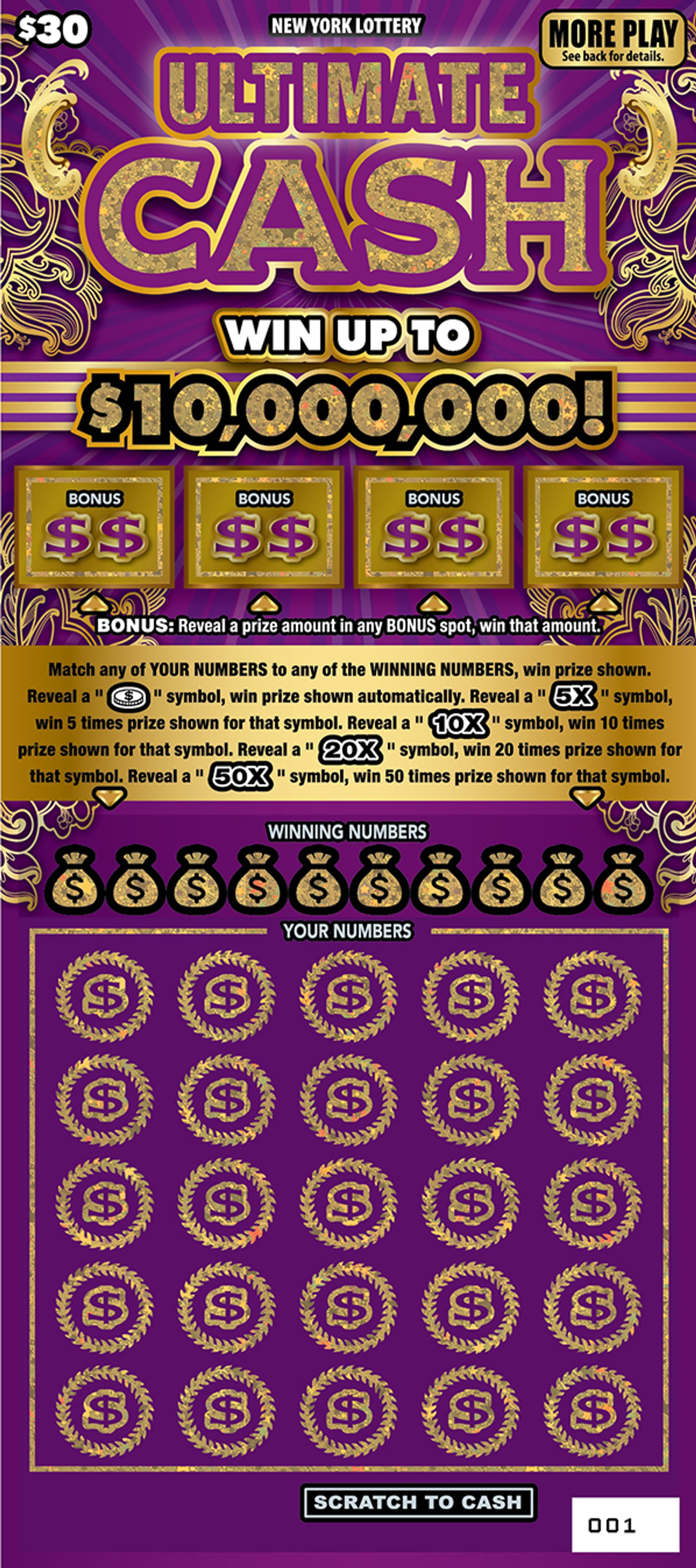 Ultimate Cash $10 Million Scratch-Off in New York