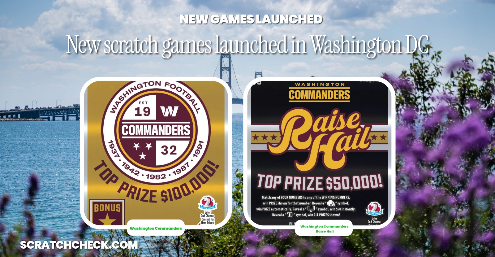 The DC Lottery launched 3 Commanders scratch-offs, and the $10 one is genuinely good