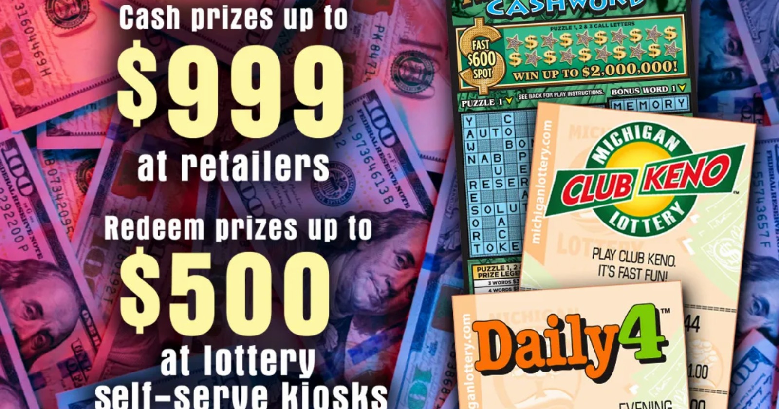 Michigan now lets stores cash lottery prizes up to $999.99