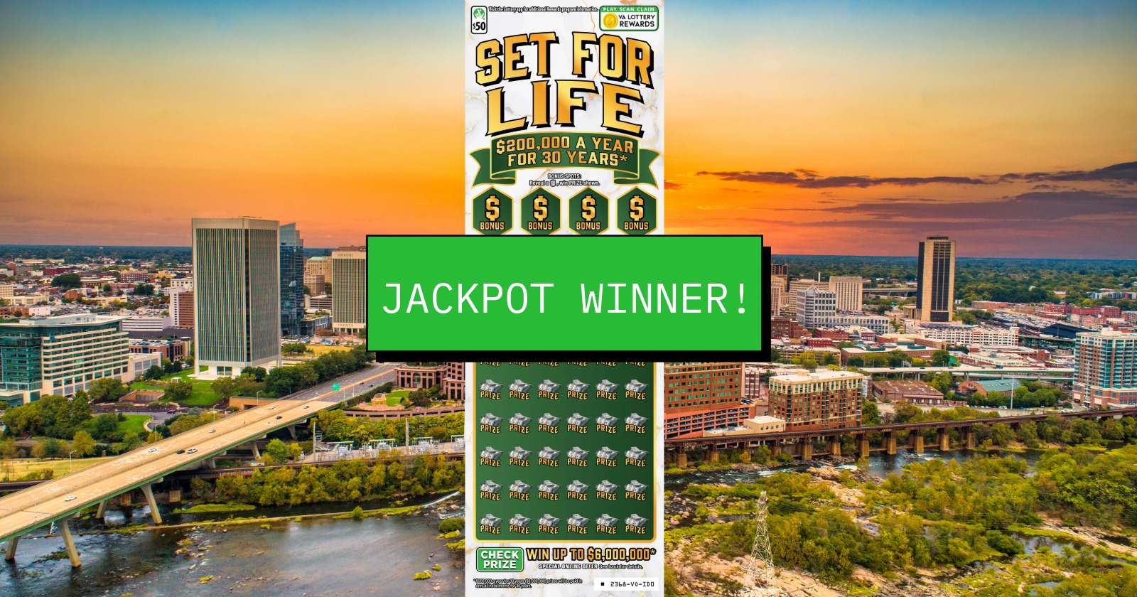 A Hampton player won $6 million on Set for Life in Virginia