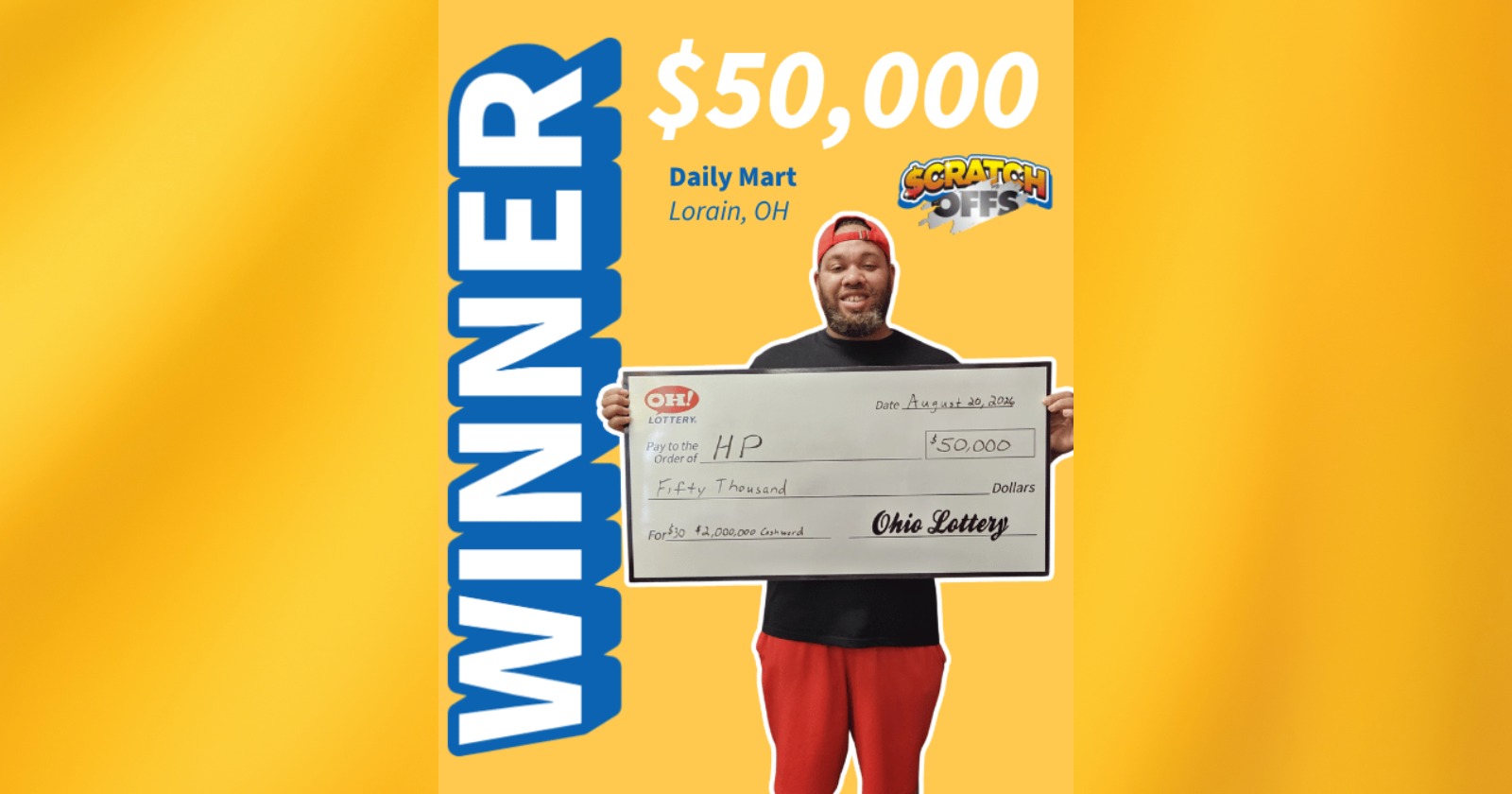 A father of nine won $50,000 on a Cashword ticket in Ohio