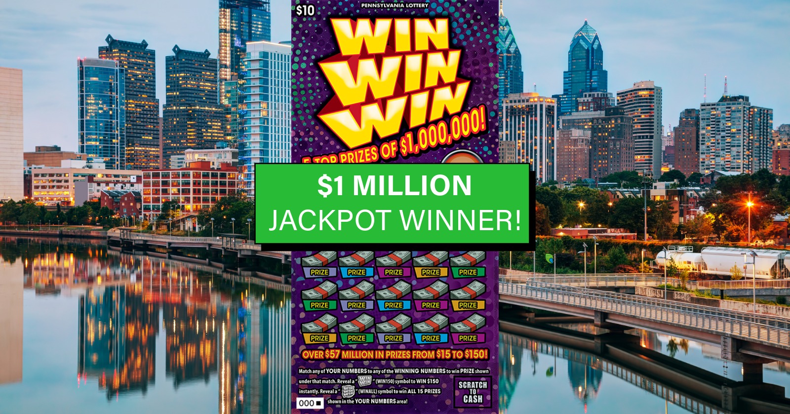 $1 million Pennsylvania scratch-off winner sold in Philadelphia
